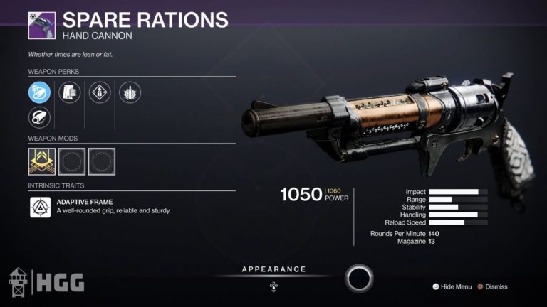 Spare Rations Weapon 18 Best Hand Cannons in Destiny 2 | High Ground Gaming