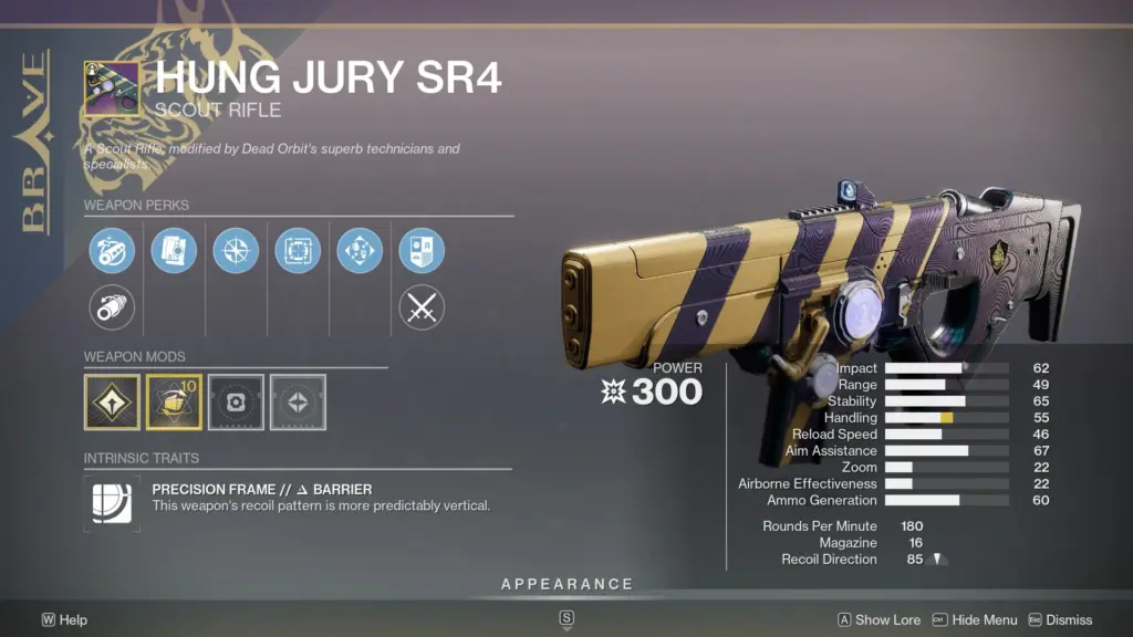 Hung Jury SR4 legendary scout rifle