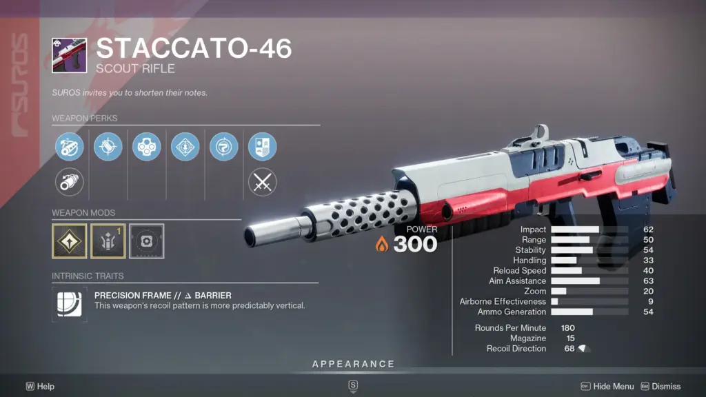 Staccato-46 legendary scout rifle