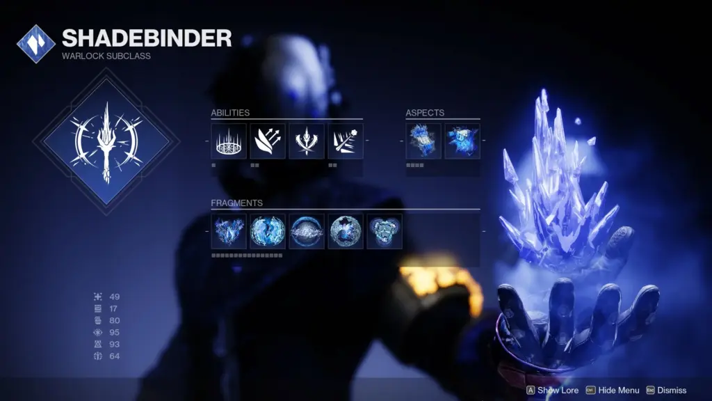 Stasis Shadebinder Warlock Subclass