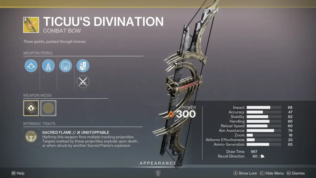 Ticcu's Divination exotic bow