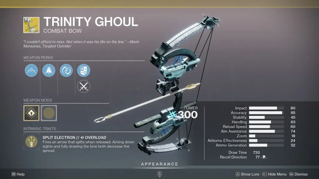 Trinity Ghoul exotic bow