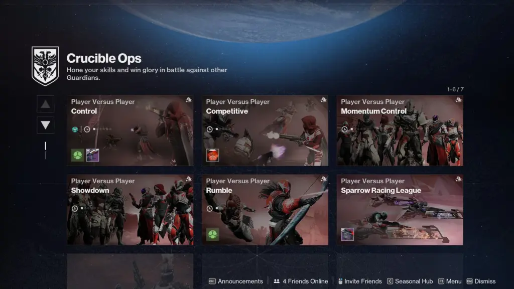 Crucible Ops UI Destiny 2