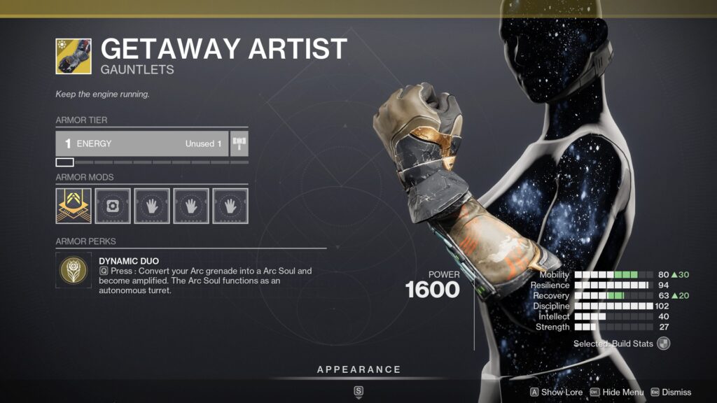 Getaway Artist - Best Warlock PvP Exotic Armor in Destiny 2