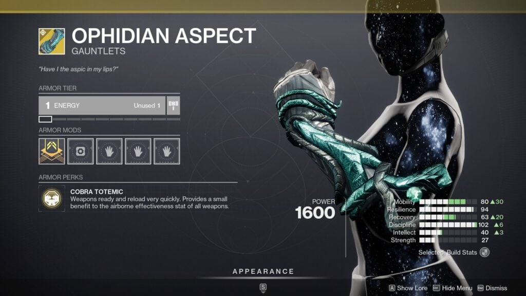 Ophidian Aspect - Best Warlock PvP Exotic Armor in Destiny 2