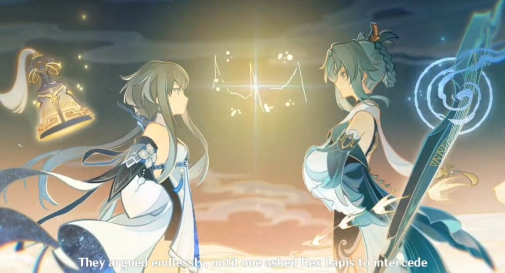 Guizhong and Madame Ping arguing about music.