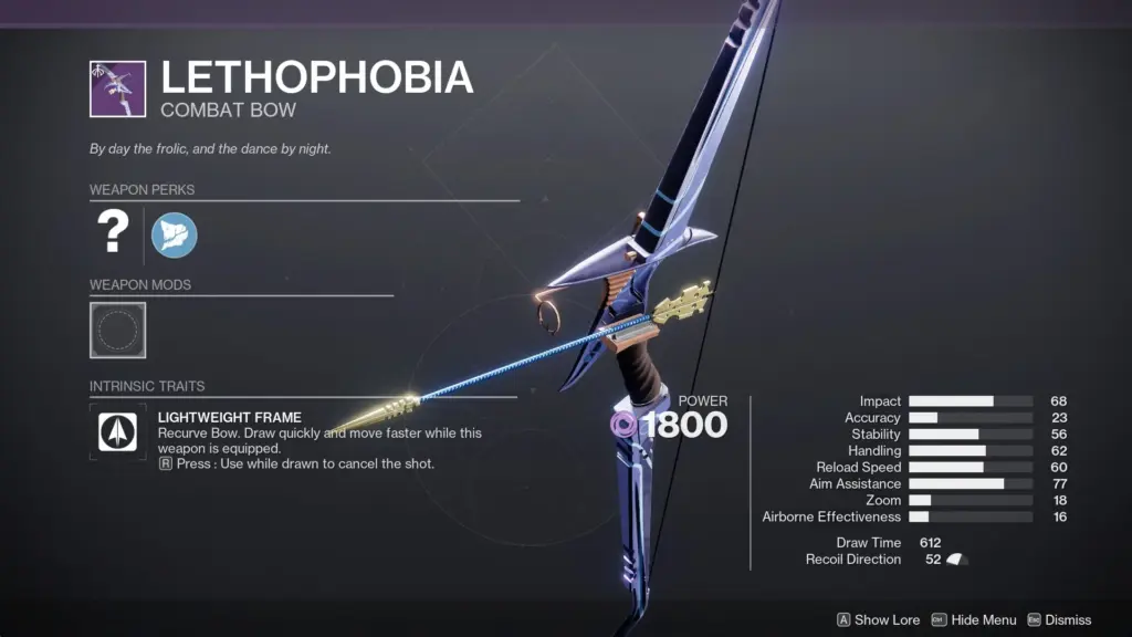 Lethophobia - Void Bow in Destiny 2