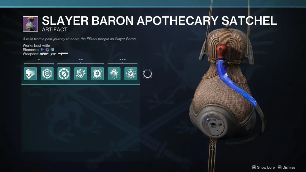 Slayer Baron Apothecary Satchel Artifact