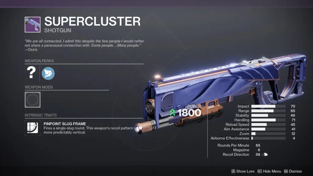 Supercluster - Strand Shotgun in Destiny 2