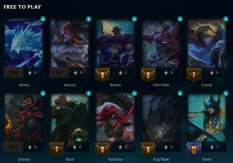 free to play champion pool 3 jul