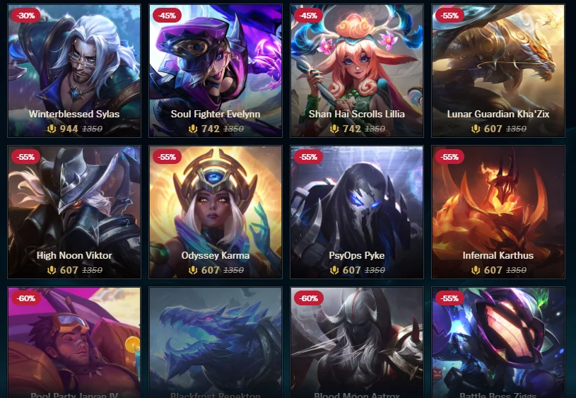 skin sale may 27 league