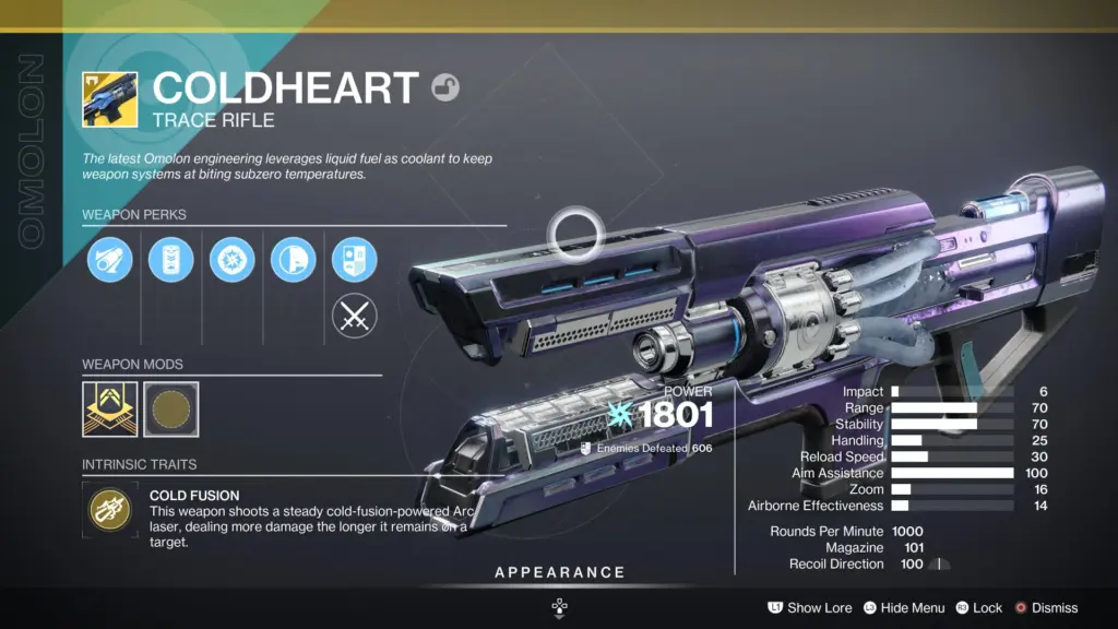 Coldheart Exotic Weapon