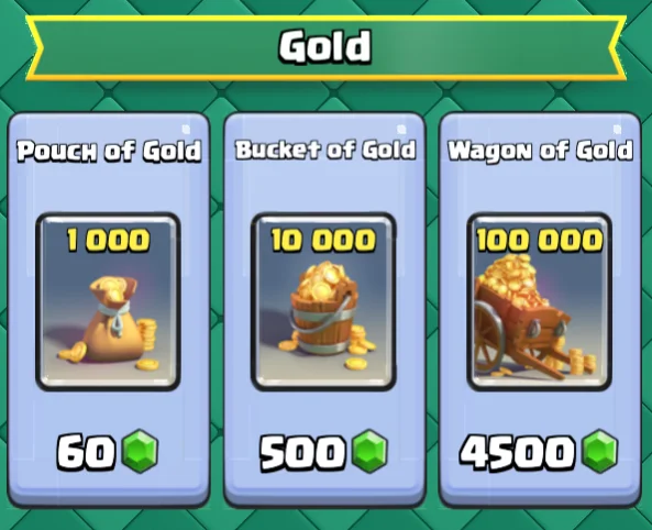 Gold, pouch of gold, bucket of gold, wagon of gold