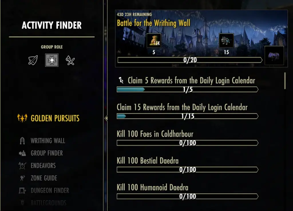 Writhing Wall Golden Pursuits